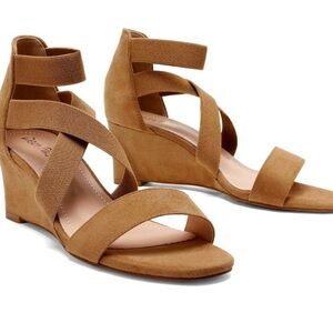 DREAM PAIRS Women's Elastic Ankle Strap Low Wedge sandals